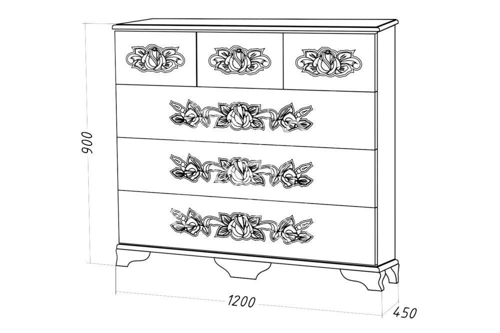 Комод Роза 2
