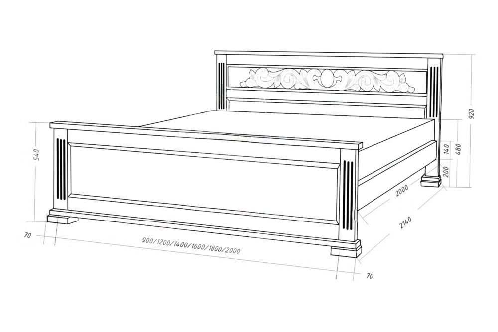 Кровать Лира резьба