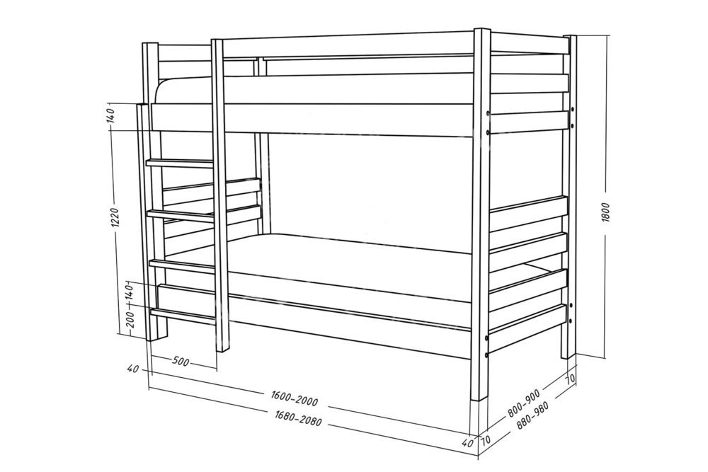 Кровать Дача двухярусная