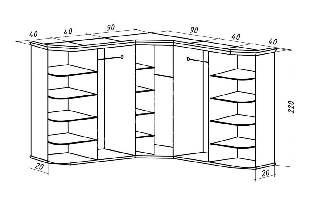 Шкаф угловой Марсель 1